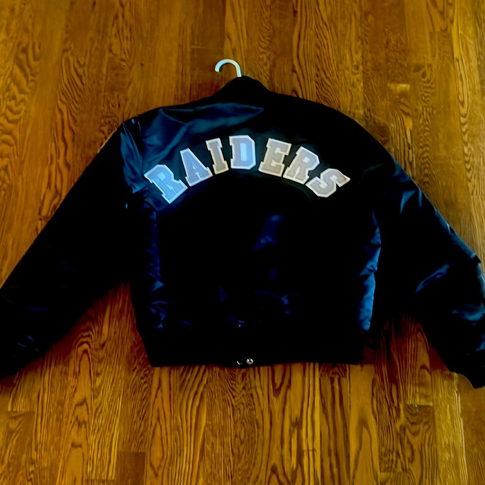 Rare Vintage satin bomber jackets Oakland Raiders Starter NFL jacket